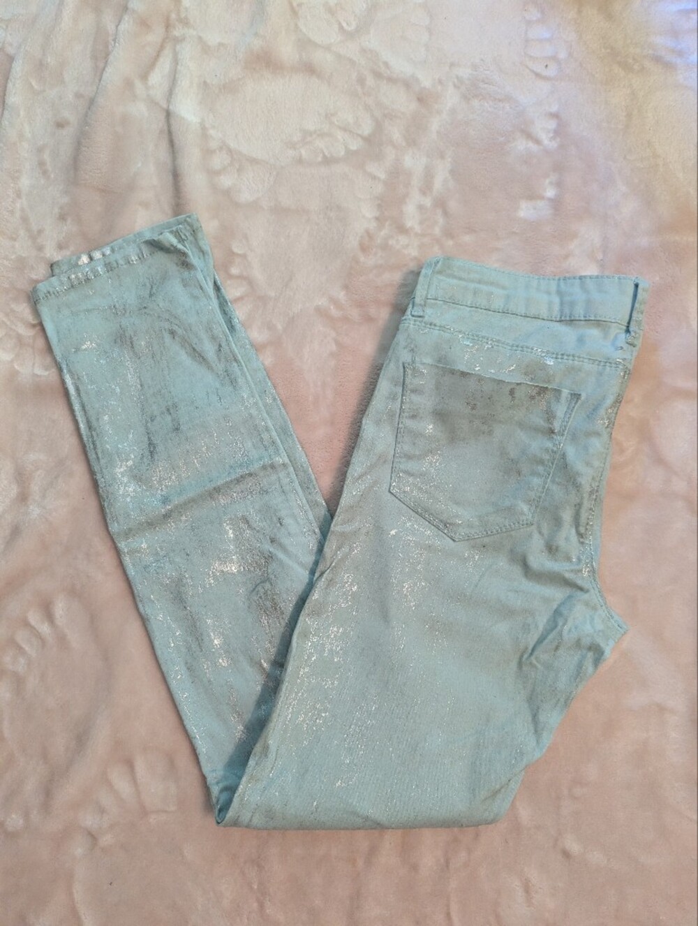 No Boundaries Mint Silver Skinny Jeans Size 9 NWOT - Picture 7 of 8
